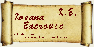 Kosana Batrović vizit kartica